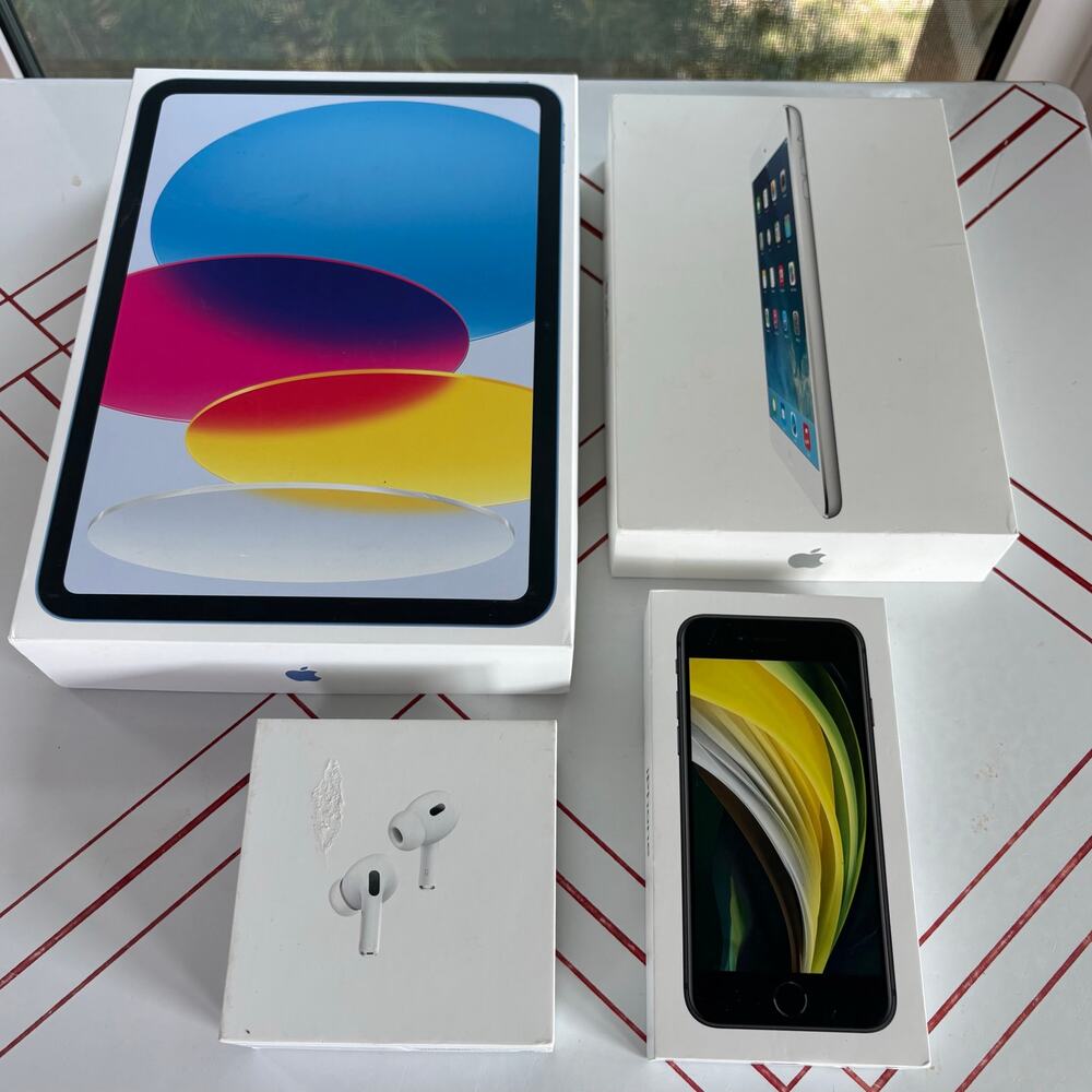 Lot of 4 EMPTY Apple Boxes, iPad iPhone SE AirPods Pro Packaging - Picture 4 of 14